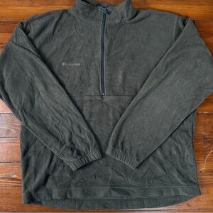 Columbia Men's Brown 1/4 Zip-Up Sweater fleece shirt Large
